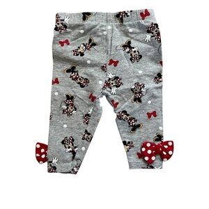 Disney Minnie Mouse Gray Bow Leggings Baby Girl-Baby’s Size 3 Months